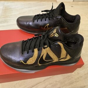Nike Kobe 5 Protro "Year Of The Mamba" Black and Gold Men's Shoes